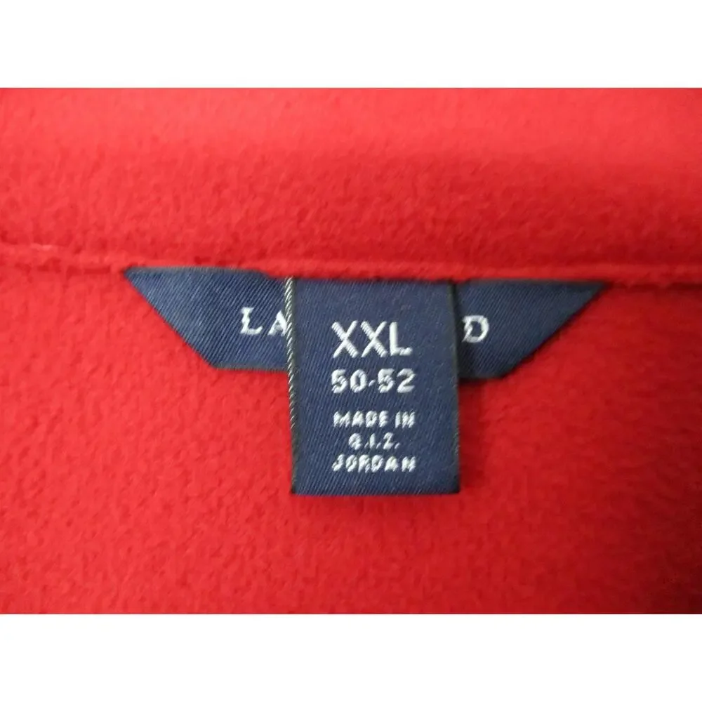 Lands End Red Cozy Soft Essential Layered HalfZip Pullover Sweater Size 50-52‎